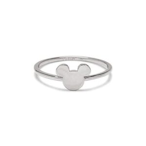 pura vida silver plated disney mickey mouse delicate ring - brass base, rhodium plating - size 9