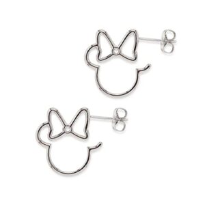 pura vida silver plated disney minnie mouse hoop earrings - brass base, sterling silver posts - 1 pair