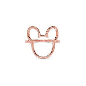 pura vida rose gold plated disney mickey mouse outline ring - brass base, stackable band - size 8