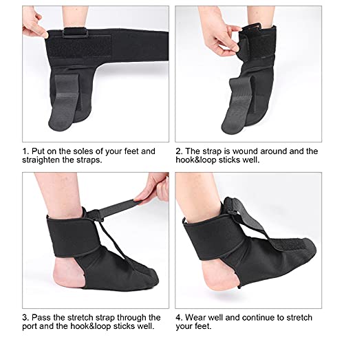 Ymiko Plantar Fasciitis Night Splint, Foot Drop Orthotic Bracket Adjustable Elastic Dorsal Night Splint Adjustable Ankle Support For Plantar Fasciitis Heel Ankle Arch Pain Achilles Tendonitis(L)