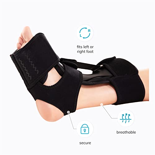 BraceAbility Plantar Fasciitis Night Splint - Dorsal Plantar Fascia Night Splint, Achilles Tendonitis Foot Brace for Plantar Fasciitis Relief, Heel Pain Sleeping Boot - Fits Men and Women (L/XL)