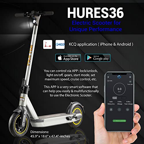 10 Inches Foldable Electric Scooter - Unique Performance and Upgraded Pneumatic Tire Foldable Commuter, Suitable for Adult and Easy to Store and Transport - HURES36