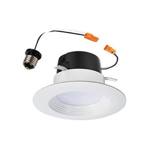 halo lt 4 inch selectable 3cct (3000k-5000k) integrated led, white recessed light, dimmable retrofit trim