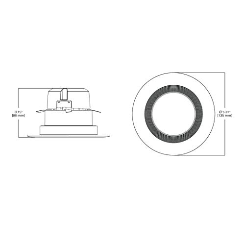 HALO LT 4 inch Selectable 3CCT (3000K-5000K) Integrated LED, White Recessed Light, Dimmable Retrofit Trim