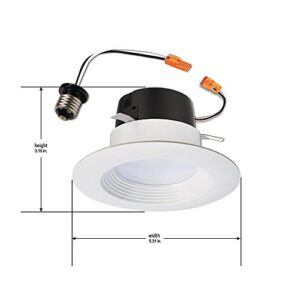 HALO LT 4 inch Selectable 3CCT (3000K-5000K) Integrated LED, White Recessed Light, Dimmable Retrofit Trim