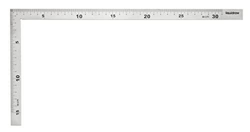 Liquidraw 150 x 300 mm Stainless Steel L Shape Square Ruler Double Sided Right Angle Metal Ruler for Cutting Sewing with Metric & Imperial Measuring for Engineers & Architects