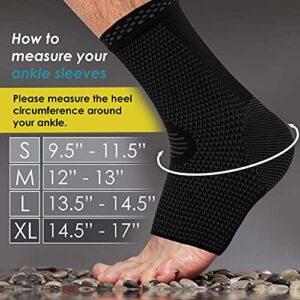 POWERLIX Ankle Brace Compression Support Sleeve for Injury Recovery, Joint Pain and More. Plantar Fasciitis Foot Socks with Arch Support, Eases Swelling, Heel Spurs, Achilles Tendon, Small