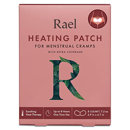 Rael Heating Pad, Herbal Heating Patches - Period Heating Pads for Cramps, Heat Therapy, Large Size for Extra Coverage, All Skin Types (8 Count)