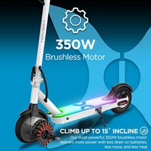 Hover-1 Jive Electric Scooter 16 MPH, 8 Mile Range, 5HR Charge, LCD Display, 8.5 Inch High Grip Tires, 264 LB Max Weight, Cert Tested, For Kids, Teens, Adults, White