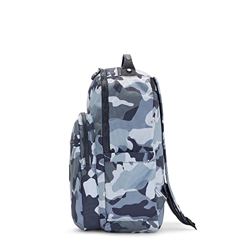 Kipling Seoul Large Printed 15" Laptop Backpack Cool Camo Grey