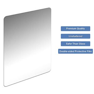 School Shatter Proof Plastic Mirrors 4 x 6 Inch Mirror Tiles with Soft Round Corners Double Sided Protective Film Mirror Sheets Art and Craft Supply for School Classroom Bathroom (16 Pieces)