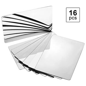 School Shatter Proof Plastic Mirrors 4 x 6 Inch Mirror Tiles with Soft Round Corners Double Sided Protective Film Mirror Sheets Art and Craft Supply for School Classroom Bathroom (16 Pieces)