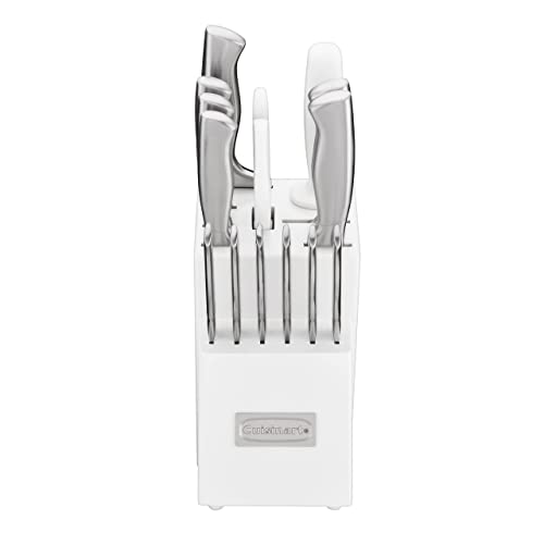 Cuisinart C77SS-15PK 15-Piece Stainless Steel Hollow Handle Block Set, Glossy White