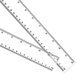 Kyweel 2 Packs of Plastic Ruler Measuring Tools, Suitable for Schools, Offices, Homes, with Inches and Metric (Transparent, 12 Inches)