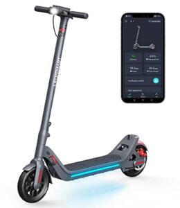 leqismart electric scooter for adults with 9" solid tires & 350w motor,dual brakes, foldable electric scooter, max 28miles range &up to15.5mph
