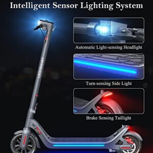 LEQISMART Electric Scooter for Adults with 9" Solid Tires & 350W Motor,Dual Brakes, Foldable Electric Scooter, Max 28Miles Range &Up to15.5MPH