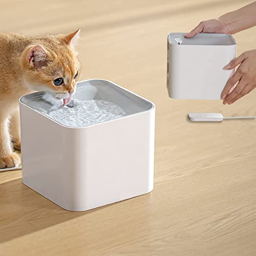 Cat Water Fountain Wireless,luti Pet Water Fountain for Cats Inside with Wireless Pump,Super Quiet Cat Water Fountain for Cats Kitty Dogs Multiple Pets 67oz/2L,Filters Included