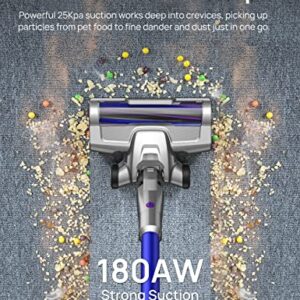 Dreo Cordless Vacuum Cleaner, 25kPa 550W Strong Suction, 3000mAh Detachable Battery, Up to 60 Mins, Handheld/Stick Vacuum with Auto Detect, Tools for Pet Hair, Car, Carpets, Hard Floors, PowerLeap