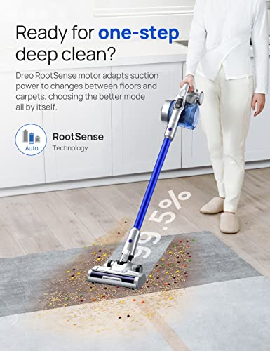 Dreo Cordless Vacuum Cleaner, 25kPa 550W Strong Suction, 3000mAh Detachable Battery, Up to 60 Mins, Handheld/Stick Vacuum with Auto Detect, Tools for Pet Hair, Car, Carpets, Hard Floors, PowerLeap