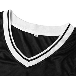 MESOSPERO Blank Basketball Jersey Reversible Men's Mesh Athletic Sports Shirts Training Practice S-3XL (XX-Large, Black)