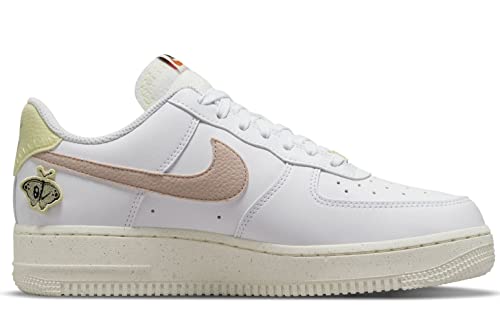 Nike Women's AIR Force 1 '07 Next Nature Shoes, White/Boarder Blue/Citron Tint/Pink Oxford, 8