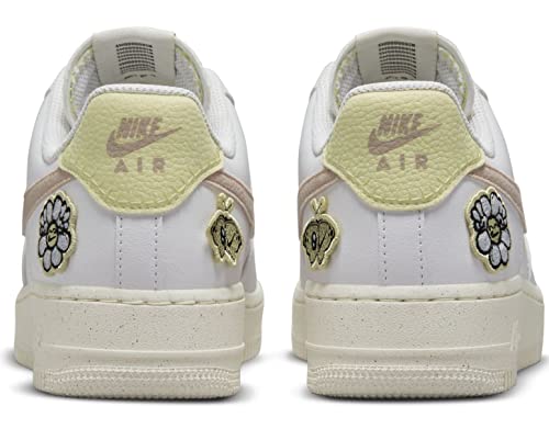 Nike Women's AIR Force 1 '07 Next Nature Shoes, White/Boarder Blue/Citron Tint/Pink Oxford, 8