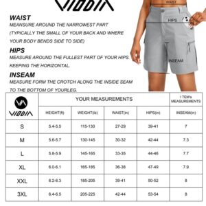 Viodia Women's 7" Hiking Cargo Shorts with Pockets Quick Dry Lightweight Shorts for Women Golf Casual Summer Shorts Black