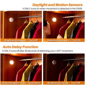 Motion Sensor Lights Indoor, STAR-SPANGLED High CRI Stick on Stair Puck Lights Battery Operated, Cordless LED Step Night Light for Under Cabinet, Hallway, Stairway, Closet, Kitchen (Warm White, 6Pack)