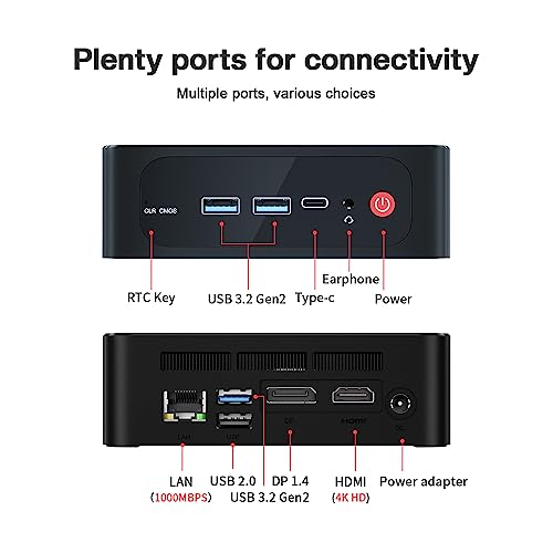 Beelink SER5 Mini PC, AMD Ryzen 5 5500U(7nm, 6C/12T) up to 4.0GHz, Mini Computer 16GB DDR4 RAM 500GB NVME SSD, Micro PC 4K@60Hz Triple Display, Mini Gaming Computer WiFi6 BT5.2 57W HTPC