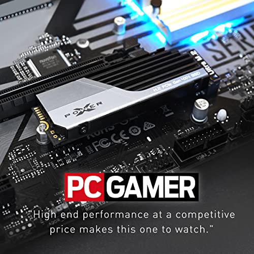 Silicon Power 4TB XS70 Nvme PCIe Gen4 M.2 2280 SSD R/W Up to 7,200/6,800 MB/s, DRAM Cache, with Built-in PS5 Heatsink, Compatible with Playstation 5 (SP04KGBP44XS7005)