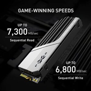 Silicon Power 4TB XS70 Nvme PCIe Gen4 M.2 2280 SSD R/W Up to 7,200/6,800 MB/s, DRAM Cache, with Built-in PS5 Heatsink, Compatible with Playstation 5 (SP04KGBP44XS7005)