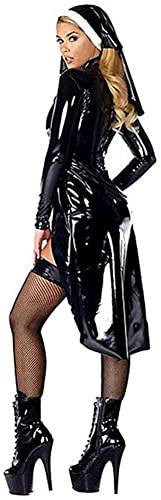 MMWMJWMB Nun Sexy Ladies Halloween,Latex Costume Fancy Dress for Sexy Fancy Dress Womens Party Stage Costume