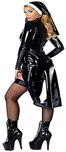 MMWMJWMB Nun Sexy Ladies Halloween,Latex Costume Fancy Dress for Sexy Fancy Dress Womens Party Stage Costume