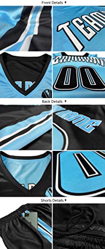 Custom Men Youth Reversible Basketball Jersey Uniform Printed Personalized Name Number Sportswear Big Size, Black&white-20, One Size