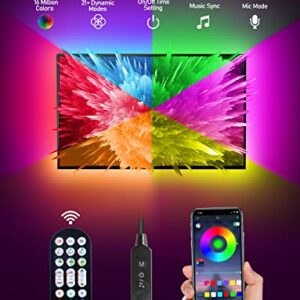 MATICOD LED 9.84ft RGB Strip Lights for TV Behind, USB for 32-43in TV, Bluetooth APP Remote Control Music Sync TV Backlight for Gaming Room