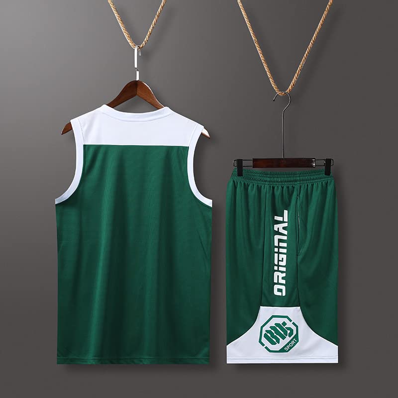 Custom Basketball Jerseys Any Name Number Team Logo - Basketball Jerseys for Men Boys Kids Aldult Basketball Uniform Set (green)