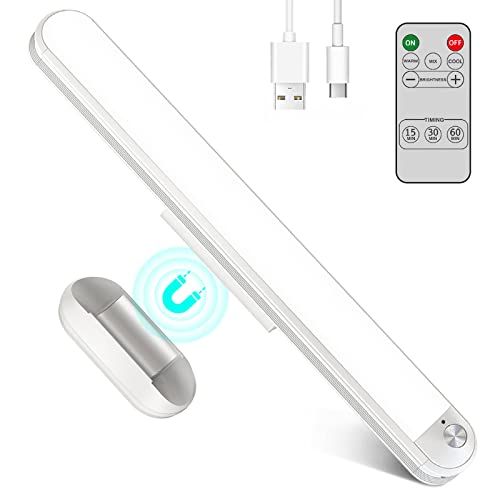 Bunk Bed Lights, 3 Colors 2400mAh 6W, Dimmable Touch 30 Led Light Bar with Remote Stick on Night Lamp for Kids, Wall Reading, Headboard, Bedroom, Rechargeable Under Cabinet Lighting