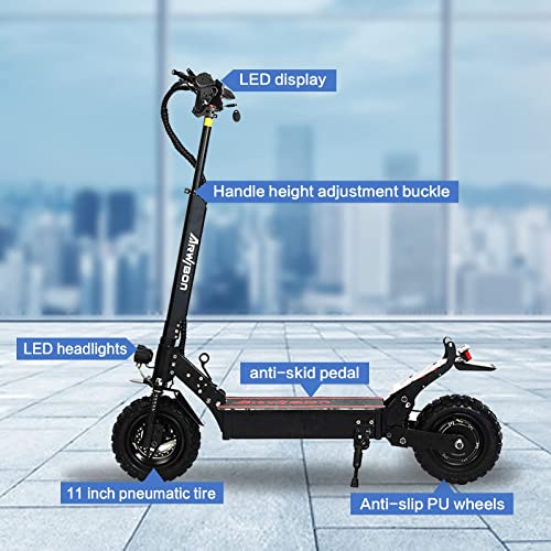 Electric Kick Scooter for Adults - 2500W Motor, Up to 30 MPH & 20-30 Miles, 48V/16AH, 11'' Heavy Duty Vacuum Off-Road Tire, Disc Braking, Adult Electric