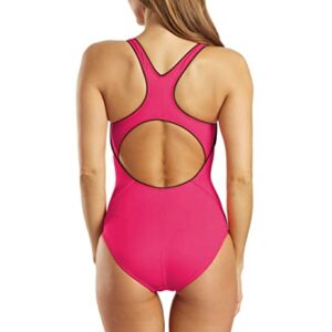 Nike Women`s Solid Powerback Chlorine Resistant One Piece Swimsuit (X-Small, Pink(NESS9360-672)/B)