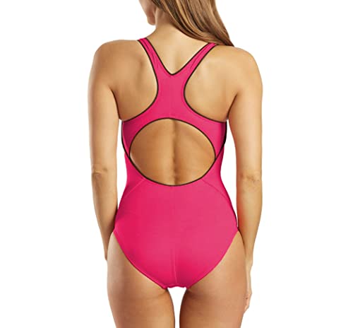 Nike Women`s Solid Powerback Chlorine Resistant One Piece Swimsuit (X-Small, Pink(NESS9360-672)/B)