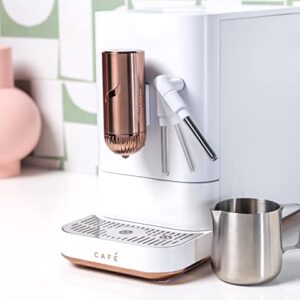 Café Affetto Automatic Espresso Machine + Milk Frother | Built-In & Adjustable Espresso Bean Grinder | One-Touch Brew in 90 Seconds | Matte White, 1.2 Liter, (C7CEBBS4RW3)