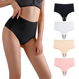 linsgbpo seamless thongs for women no show high waist breathable thong underwear briefs(xl, multicolour2)