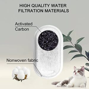 Cat Water Fountain Filters for 108/3.2L& 67oz/2L Stainless Steel Pet Water Dispenser Fountain Filters,8 Cat Fountain Filter Replacement with 8 Sponges (8 Filters&8 Sponges)