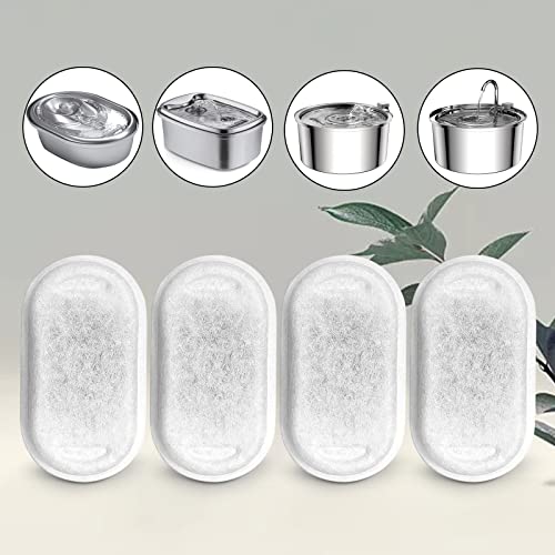 Cat Water Fountain Filters for 108/3.2L& 67oz/2L Stainless Steel Pet Water Dispenser Fountain Filters,8 Cat Fountain Filter Replacement with 8 Sponges (8 Filters&8 Sponges)