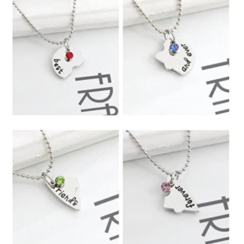 Best Friends Forever and Ever 4 Piece Necklace, Bff Necklaces for 4 Girls Perfect Friendship Gifts ( Silver ), 29 x 3. 8 x 0. 5cm