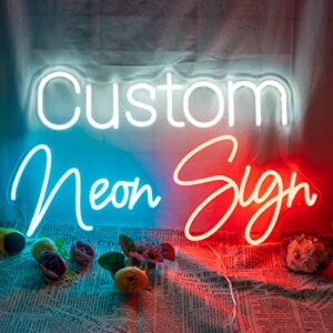 custom neon signs for wall decor, personalized neon sign customizable led sign for bedroom wedding birthday party bar business salon shop store logo neon name sign light