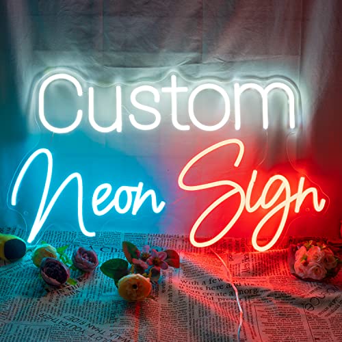 Custom Neon Signs for Wall Decor, Personalized Neon Sign Customizable LED Sign for Bedroom Wedding Birthday Party Bar Business Salon Shop Store Logo Neon Name Sign Light