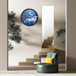 OCEST Night Light Wall Clock for Bedroom, 12 Inch Silent Battery-Operated LED Wall Clocks for Living Room/Kitchen, Glow in The Dark Large Digital Display Wall Clock Kids Birthday Gift -Moon