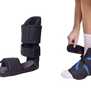 Brace Direct 90 Degree Padded Night Splint (Large) + Foot Ice Pack (L/XL)