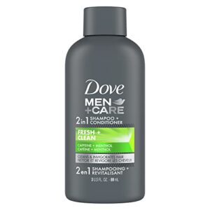 dove men + care fortifying 2 in 1 shampoo and conditioner for normal to oily hair fresh and clean with caffeine helps strengthen thinning hair 3 oz